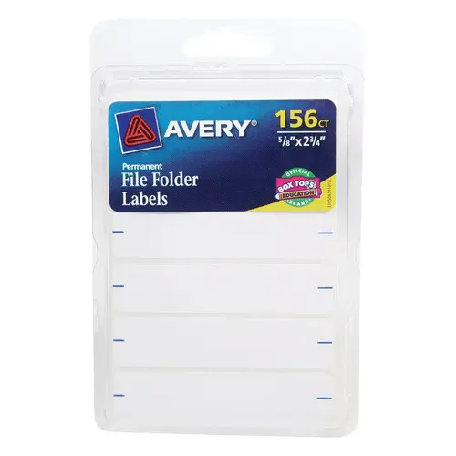 Tabbed File Folder White White - pack of 6