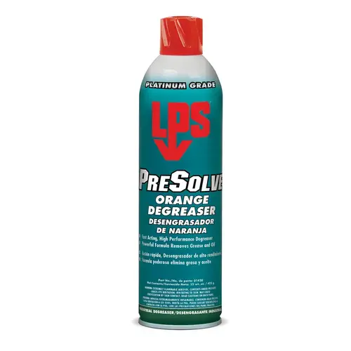 PreSolve  Orange Degreaser, 15 oz, Aerosol Can, Orange Clear - pack of 12