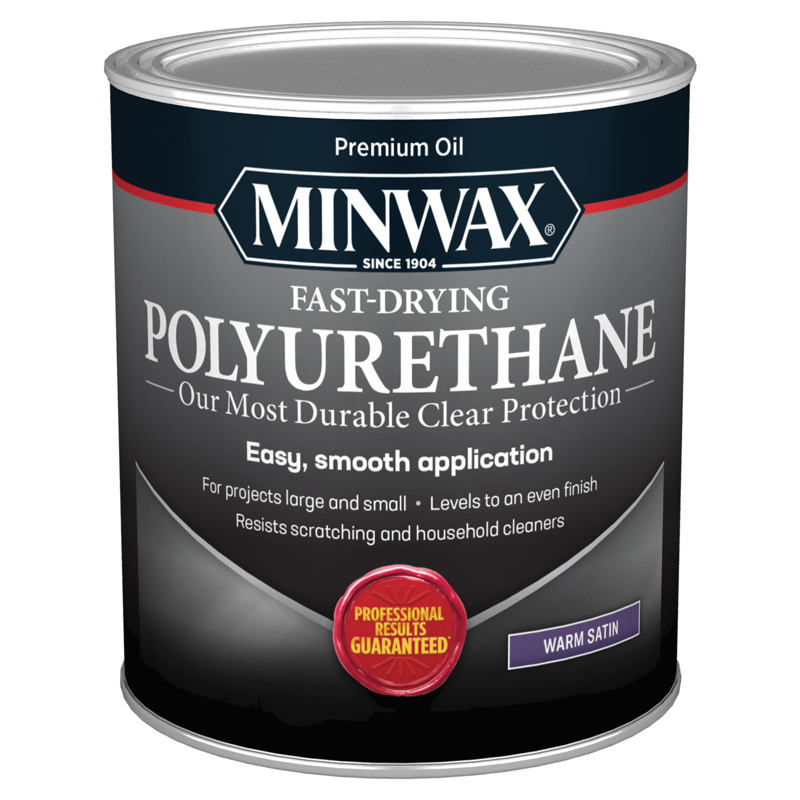 Minwax 63010444 Fast-Drying Polyurethane - Satin - Quart Warm Satin Clear
