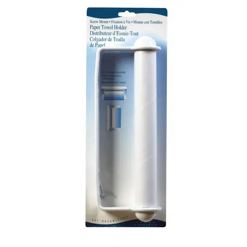 Paper Towel Holder Plastic 4.8" H X 2.3" W X 13.5" L White Paper Towel Holder Plastic 4.8" H X 2.3" W X 13.5" L White