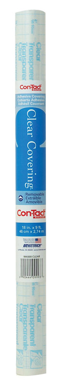 Con-Tact 09F-C9993-12 Shelf Liner Clear Covering 9 ft. L X 18" W Clear Clear