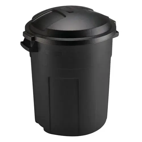 Garbage Can Roughneck 20 gal Plastic Lid Included Black - pack of 6 Garbage Can Roughneck 20 gal Plastic Lid Included Black - pack of 6