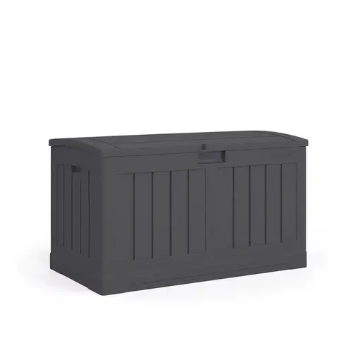 Deck Box 37" W X 22" D Peppercorn Plastic 50 gal Peppercorn
