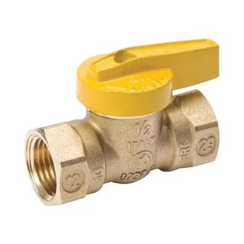 Ball Valve 1/2" Brass FIP Quarter-Turn Lever For Gas Ball Valve 1/2" Brass FIP Quarter-Turn Lever For Gas