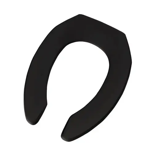 Toilet Seat, Elongated, Plastic, Black, Sta-Tite Hinge