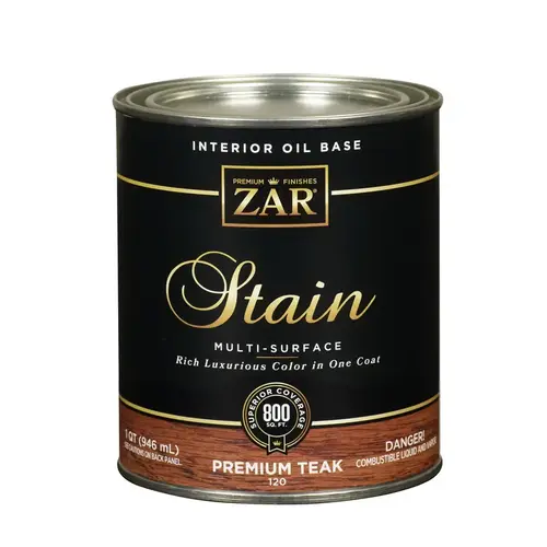 Wood Stain, Premium Teak, Liquid, 1 qt, Can Wood Stain, Premium Teak, Liquid, 1 qt, Can