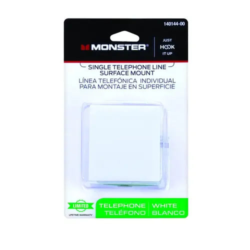 Phone Jack Just Hook It Up 1-Jack Surface-Mount White Phone Jack Just Hook It Up 1-Jack Surface-Mount White