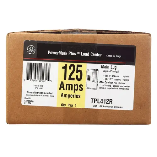 Circuit Breaker Panel PowerMark Plus 125 amps 240 V 4 space 8 circuits Surface Mount Galvanized Circuit Breaker Panel PowerMark Plus 125 amps 240 V 4 space 8 circuits Surface Mount Galvanized