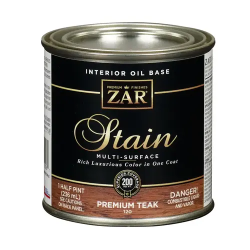 Wood Stain, Premium Teak, Liquid, 0.5 pt, Can Wood Stain, Premium Teak, Liquid, 0.5 pt, Can