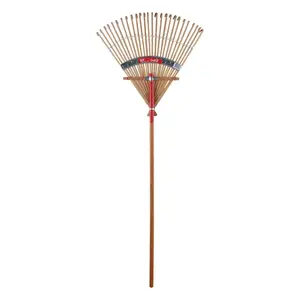 BOND MANUFACTURING 848 Lawn Rake 61" 25 Tine Bamboo Wood Handle