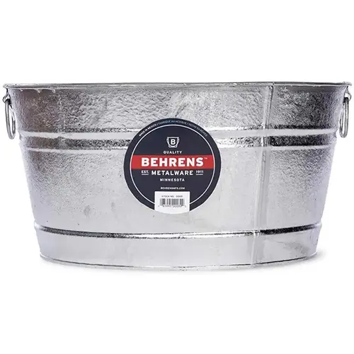 Tub 9 gal Steel Round Silver Tub 9 gal Steel Round Silver
