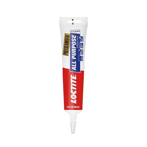 POLYSEAMSEAL Adhesive Caulk, White, 24 hr to 2 weeks Curing, 40 to 100 deg F, 5.5 oz Squeeze Tube