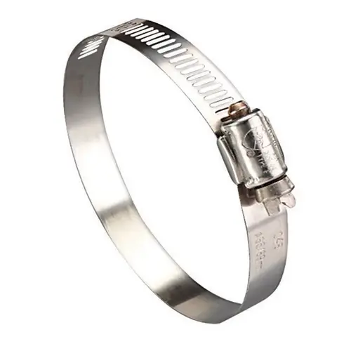 Hose Clamp Hy Gear 1-1/2" to 2-1/2" SAE 32 Silver Stainless Steel Band Silver Hose Clamp Hy Gear 1-1/2" to 2-1/2" SAE 32 Silver Stainless Steel Band Silver