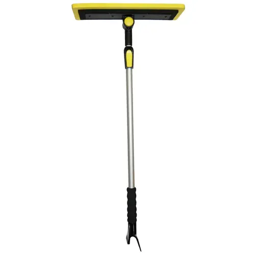 Rugg Extendable Ice Scraper, Plastic/Rubber Blade, Yellow, 34-1/2 to 51-1/2 in L Handle Rugg Extendable Ice Scraper, Plastic/Rubber Blade, Yellow, 34-1/2 to 51-1/2 in L Handle