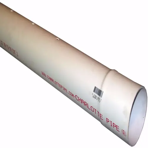 Perforated Sewer and Drain Pipe PVC 4" D X 10 ft. L Bell 0 psi White Perforated Sewer and Drain Pipe PVC 4" D X 10 ft. L Bell 0 psi White