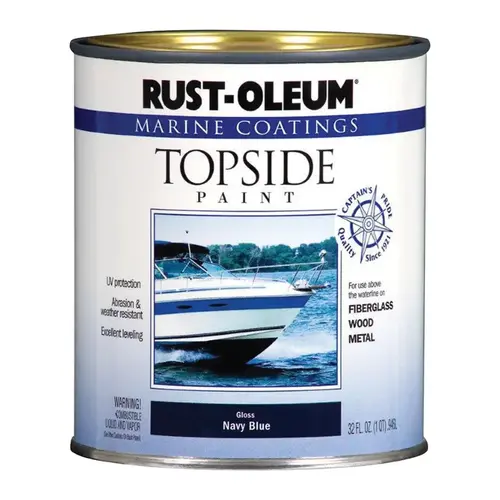 Marine Topside Paint Marine Coatings Outdoor Gloss Navy Blue 1 qt Navy Blue