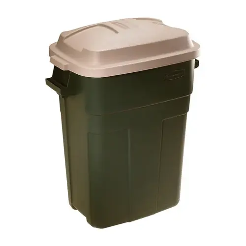 Garbage Can Roughneck 30 gal Green Plastic Lid Included Green
