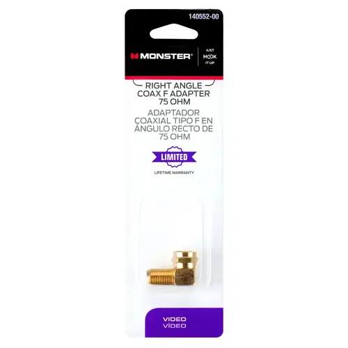 Right Angle Coax F Adapter Just Hook It Up 75 ohm Gold Right Angle Coax F Adapter Just Hook It Up 75 ohm Gold