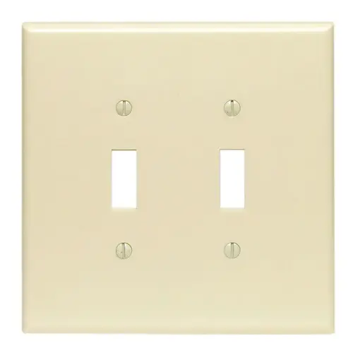 Wall Plate Ivory 2 gang Thermoset Plastic Toggle Ivory Wall Plate Ivory 2 gang Thermoset Plastic Toggle Ivory