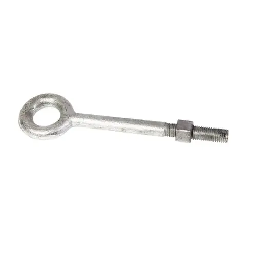Eye Bolt, 3/8 in Thread, 2-1/2 in L Thread, 3/4 in ID x 1-1/2 in OD Dia Eye, 6 in L Shank Hot Dipped Galvanized