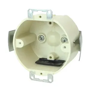 Allied Moulded H9338=ESK Outlet Box 14 cu in Round Fiberglass 1 gang Beige Beige