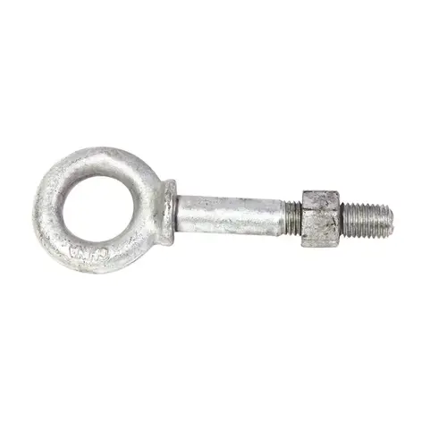 Shoulder Eyebolt 1/2" X 6" L Hot Dipped Galvanized Steel Nut Included Hot Dipped Galvanized
