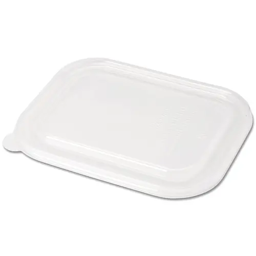 World Centric 8.8 Inch X 6.8 Inch Ingeo Compostable Fiber Box Lid, 50 Each Clear