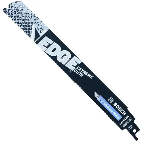 Reciprocating Saw Blade Set Edge 9" Bi-Metal 14/18 TPI 5 Black Reciprocating Saw Blade Set Edge 9" Bi-Metal 14/18 TPI 5 Black
