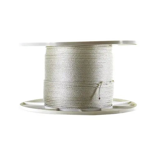 Cord 1/8" D X 1000 ft. L White Solid Braided Nylon White Cord 1/8" D X 1000 ft. L White Solid Braided Nylon White