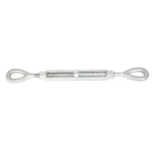 Turnbuckle, 2200 lb Working Load, 1/2 in Thread, Eye, Eye, 9 in L Take-Up, Galvanized Steel