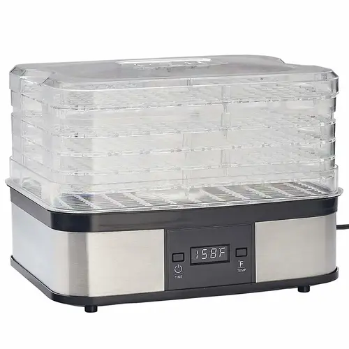 Food Dehydrator Silver/Black 3.5 sq ft Silver/Black Food Dehydrator Silver/Black 3.5 sq ft Silver/Black