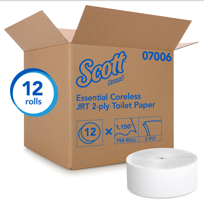 SCOTT 07006 Scott Coreless JRT Jr Bathroom Tissue, 3.78 in x 1,150 ft White