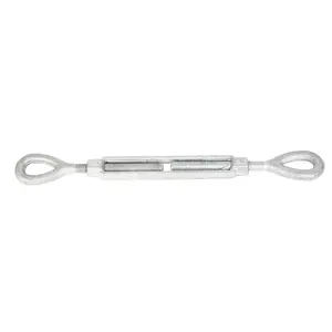 Baron 15386 Turnbuckle, 1200 lb Working Load, 3/8 in Thread, Eye, Eye, 6 in L Take-Up, Galvanized Steel