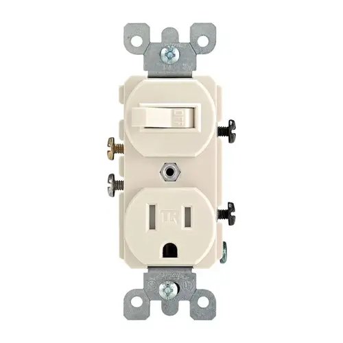 Combination Switch/Outlet 15 amps 125 V Duplex Light Almond 5-15R Light Almond Combination Switch/Outlet 15 amps 125 V Duplex Light Almond 5-15R Light Almond