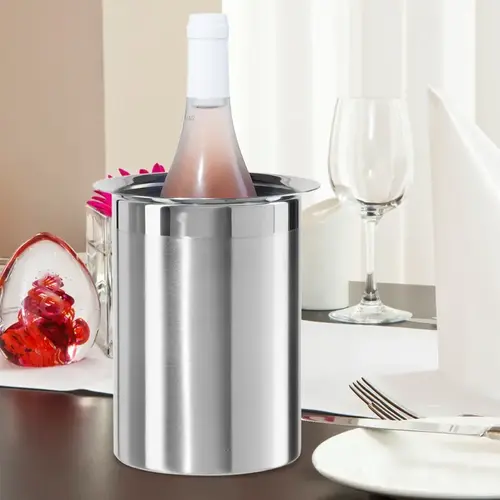 Wine Cooler Silver Stainless Steel Brushed Wine Cooler Silver Stainless Steel Brushed