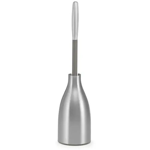 Hide-Away Stainless Steel Toilet Brush Caddy Silver