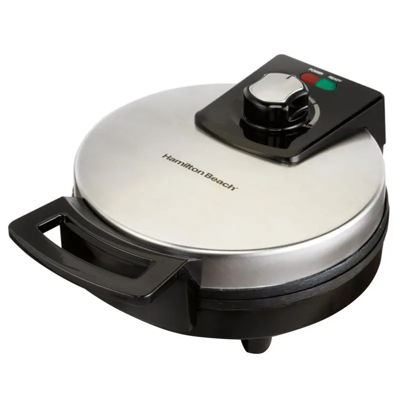 HAMILTON BEACH Belgian Waffle Maker 1 waffle Black/Silver Stainless Steel Black/Silver 26080 HAMILTON BEACH Belgian Waffle Maker 1 waffle Black/Silver Stainless Steel Black/Silver 26080