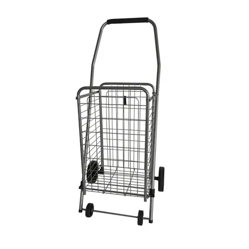 Shopping Cart 37.6" H X 14.8" W X 18.5" L Gray Collapsible Shopping Cart 37.6" H X 14.8" W X 18.5" L Gray Collapsible