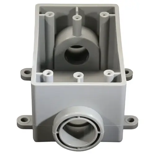 Outlet Box 21 cu in Rectangle PVC 1 gang Gray Gray Outlet Box 21 cu in Rectangle PVC 1 gang Gray Gray