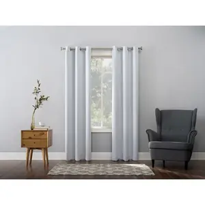 Sun Zero AC-NRWCH84WHT Blackout Curtains Norwich White 80" W X 84" L White