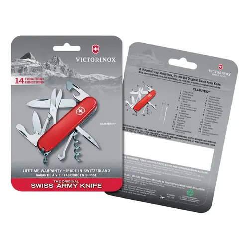 Multi-Function Knife Climber Red 420 HC Stainless Steel 3.5" Multi-Function Knife Climber Red 420 HC Stainless Steel 3.5"