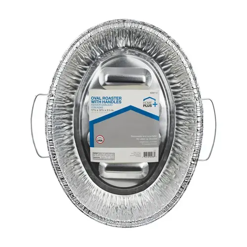 Oval Roaster Pan Durable Foil 12-3/4" W X 17-3/8" L Silver Silver Oval Roaster Pan Durable Foil 12-3/4" W X 17-3/8" L Silver Silver