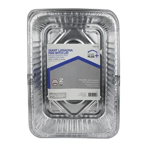 Lasagna Pan Durable Foil 10-5/8 W X 14-7/16 L Silver 2 Silve - 2 per pack x12 packs Lasagna Pan Durable Foil 10-5/8 W X 14-7/16 L Silver 2 Silve - 2 per pack x12 packs