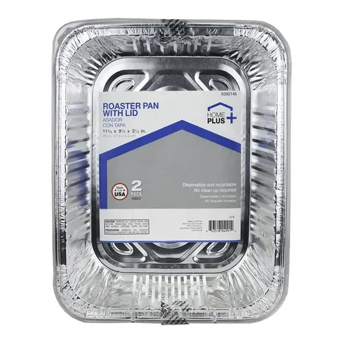 Roaster Pan Durable Foil 9-1/4" W X 11-3/4" L Silver Silver Pair