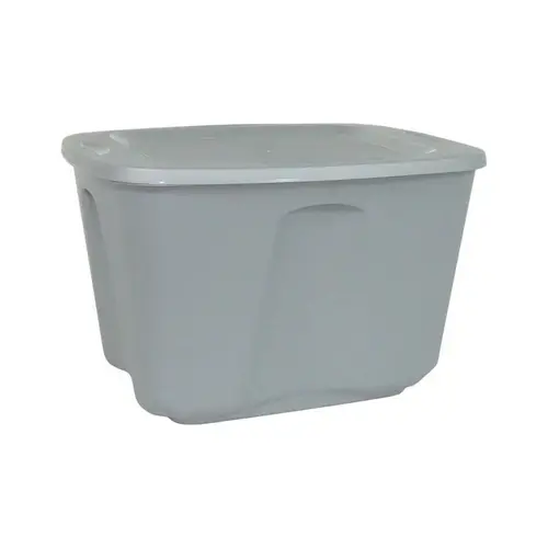 Storage Tote 23.5" H X 17.5" W X 15.5" D Stackable Silver - pack of 8 Storage Tote 23.5" H X 17.5" W X 15.5" D Stackable Silver - pack of 8