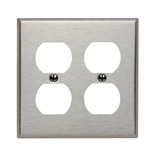Wall Plate Silver 2 gang Stainless Steel Duplex Silver Wall Plate Silver 2 gang Stainless Steel Duplex Silver