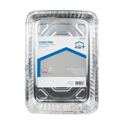 Cake Pan Durable Foil 9" W X 13" L Silver Silver Pair