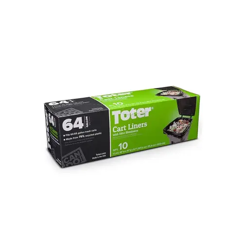 Cart Liner 64 gal Quick Tie Black