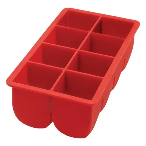 Ice Cube Tray 4.5" W X 8.5" L Red Silicone Red Ice Cube Tray 4.5" W X 8.5" L Red Silicone Red