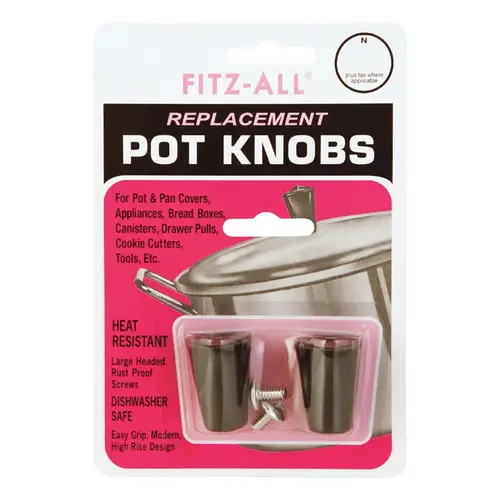 Replacement Pot Knob Plastic Black Black